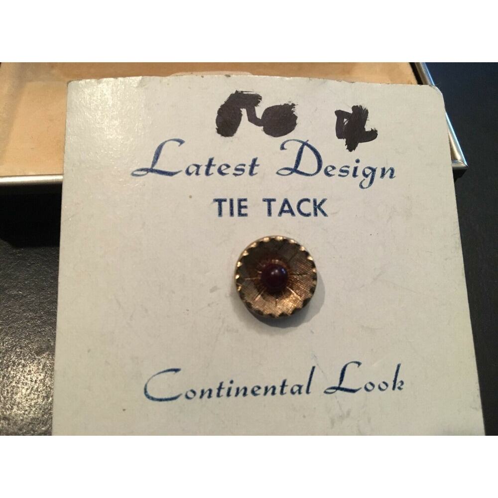 VTG Gold Tone Design Tie Pin with Black Accent, Latest Design "Continental Look